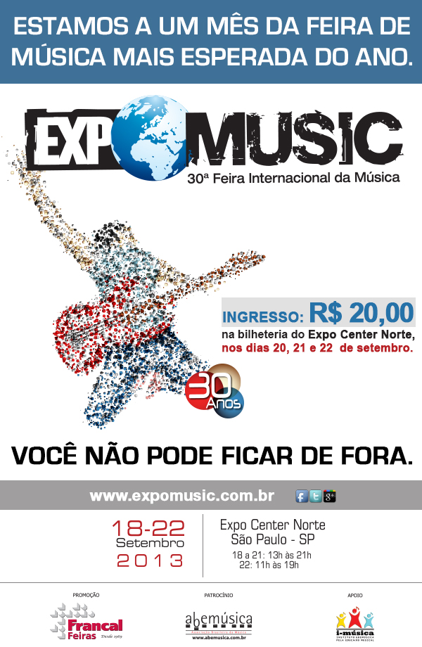 ExpoMusic 2013 – Falta 1 mês!
